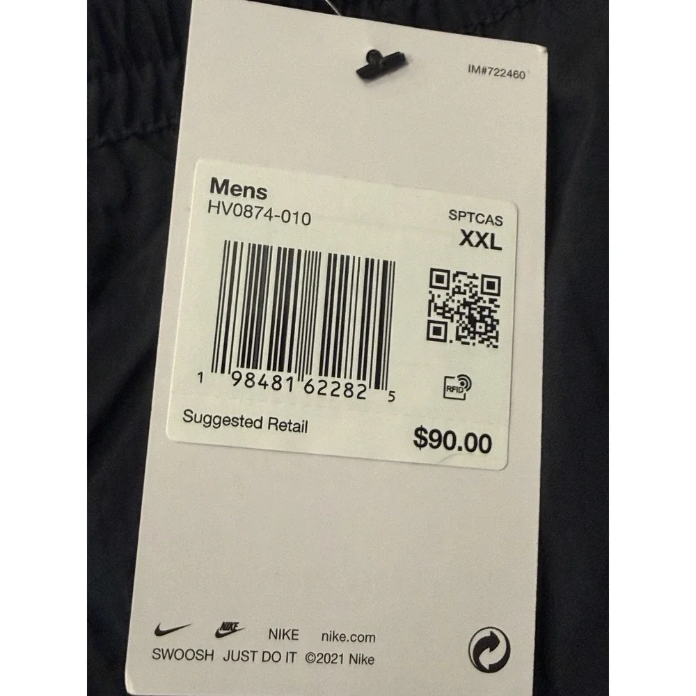 Nike Air Woven Track Pants Black White Nylon Mesh HV0874-010 Mens XXL NWT